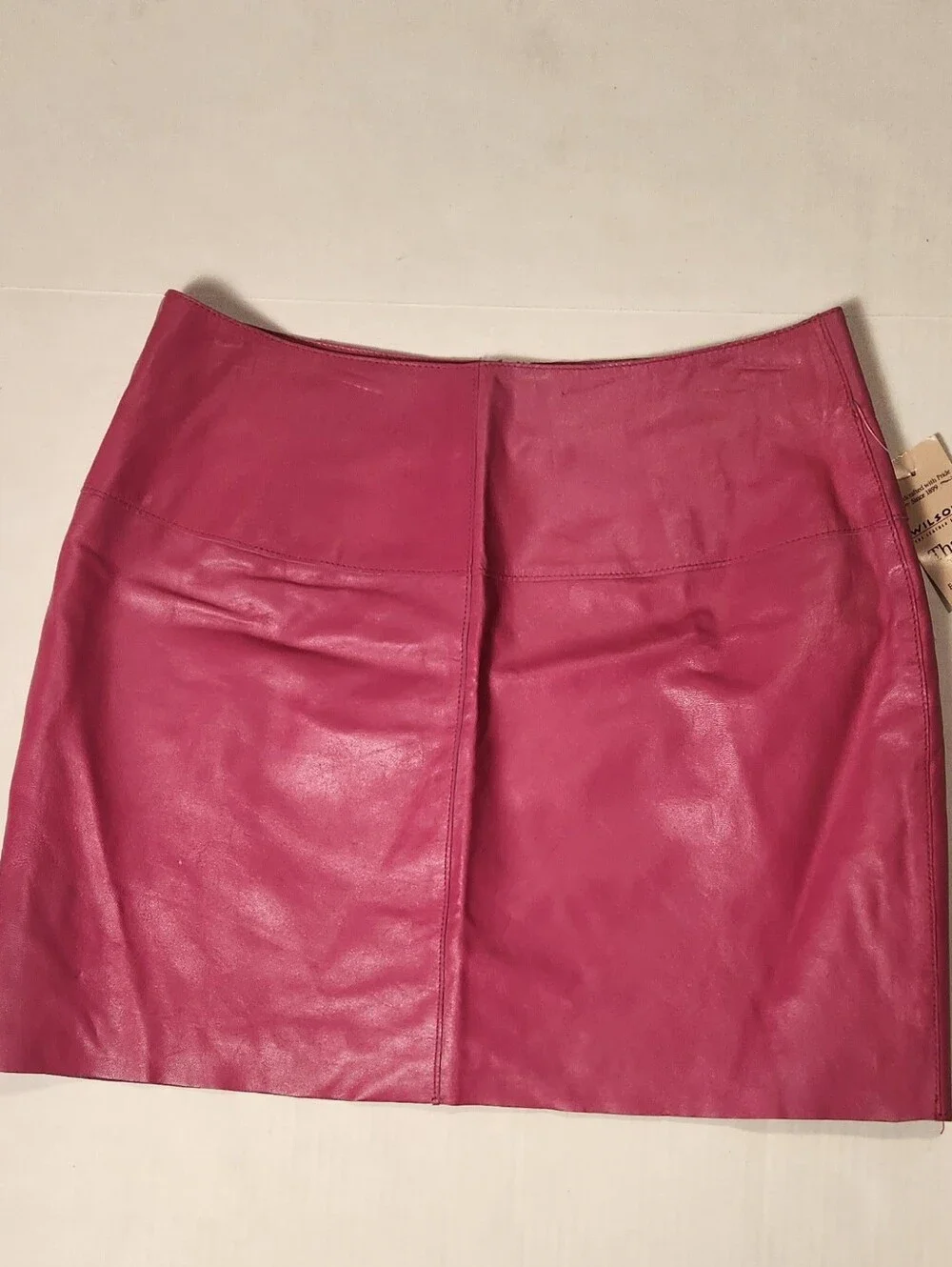 NWT Deadstock VTG Y2K Wilsons Leather Maxima Hot Pink Leather Mini Skirt 8